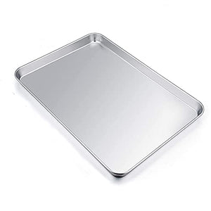PDGJG Stainless Steel Baking Tray Steamed Sausage Dish Rectangle Fruit Plate Pizza Bread Pastry Storage Tray Bakeware Tool (Size : 33171.5CM)