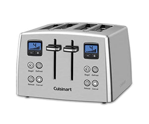 Cuisinart CPT-435P1 4-Slice Countdown Motorized Toaster, Stainless Steel & JK-17P1 Electric Cordless Tea Kettle, 1.7-Liter Capacity with 1500-Watts, Stainless Steel