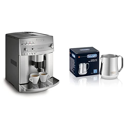 De'Longhi ESAM3300 Super Automatic Espresso/Coffee Machine & DLSC060 Milk Frothing Jug, 12 oz, Stainless Steel