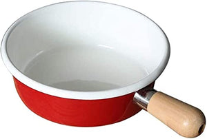 YQBUER Enamel Milk Pan Japanese Small Round Pot Non Stick Sauce Pan Saucepan with Single Handle