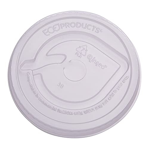 Eco-Products Compostable Flat Lid - Fits 9-24oz. Cold Cups, Case 1000 |EP-FLCC | Made from Renewable Resources & Plant Based | BPI & ASTM Compostable |A Green Alternative