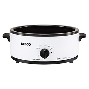Nesco 4816-14 Porcelain Roaster Oven, 6 quart, White