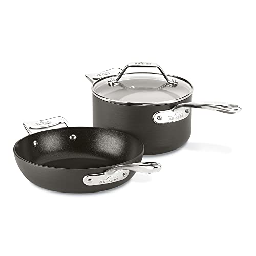 All-Clad Essentials Nonstick Fry Sauce pan, 8.5-Inch / 2.5-Quart, Grey,H911S364,Gray