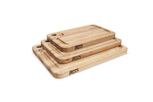 John Boos Block MPL1610125-FH-GRV Prestige Maple Wood Edge Grain Reversible Cutting Board with Juice Groove, 16 Inches x 10 Inches x 1.25 Inches