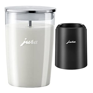 Jura Glass Milk Container with Glacette, Housing and Cooler Sleeve for Glass Milk Container Bundle (Black) (2 Items)