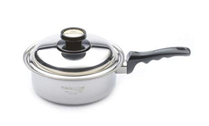 Kitchen Craft 2 Quart Saucepan with Lid, Waterless Cookware, 7 Ply, Stainless Steel Sauce Pan, Handcrafted in the USA, Induction Cookware, Oven Safe (2 Quart)