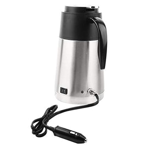 1300ml/44oz Electric Kettles for Car , Stainless Steel Travel Electric Kettle Pot Heated Water Cup Suitable For Boil Water, Brew Coffee, Milk Powder, Boiled Eggs And So On.(12V for Car)