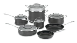 Cuisinart Contour Hard Anodized 13-Piece Cookware Set,Black & C77SS-15PK 15-Piece Stainless Steel Hollow Handle Block Set