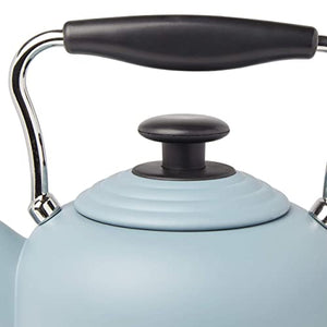 Haden 75025 HIGHCLERE Vintage Retro 1.5 Liter/6 Cup Capacity Innovative Cordless Electric Stainless Steel Tea Pot Kettle with 360 Degree Base, Pool Blue