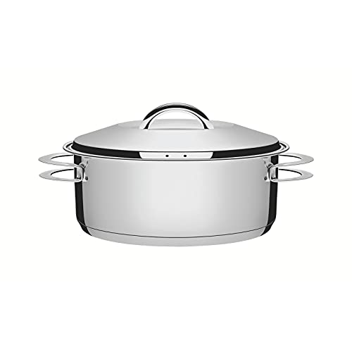 Tramontina 62503/240 Casserole Two-Handled Pot, Solar, 9.4 inches (24 cm), Stainless Steel, 3-Layer Bottom, Dishwasher Safe, Gas, Direct Fire, Induction Compatible, Made in Brazil