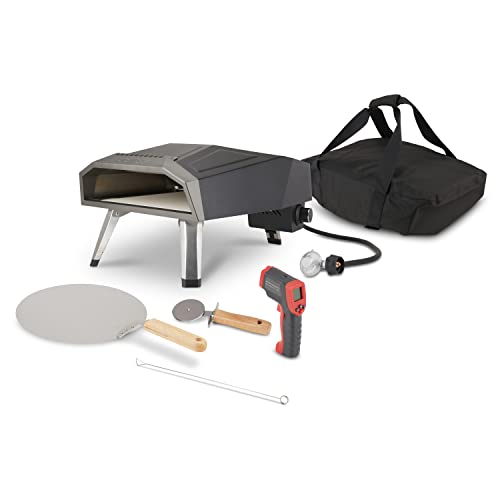 HUNGRY CHEF Pizza Oven & Outdoor Grill, Pizza Accessories Including Outdoor Pizza Oven with Outdoor Thermometer, Pizza Stone for Oven, Travel Bag, & Recipe Book, Pizza Party Maker for Outdoors…