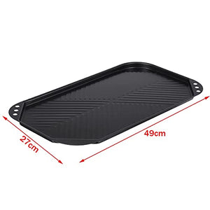 PDGJG Smokeless Barbecue Frying Grill Pan Non-Stick Grill Korean BBQ Tray BBQ Plate Round Square Rectangle Black Plate Outdoor Picnic (Size : Round)