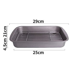 PDGJG Baking Tray with Removable Cooling Rack Set Baking Pan Sheet Used for Oven Non Sticky Baking Tray Bread Barbecue Mesh Rack Oil
