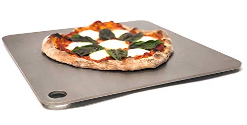 THERMICHEF by Conductive Cooking - Square Pizza Steel Plate for Oven Cooking and Baking (3/16” Standard, 14”x14” Square) - Made in USA