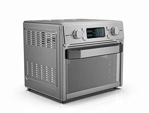 leiko 2022 Air Fryer Toaster Oven Combo, XL 26.5 QT Large Capacity Rotisserie and Convention Countertop Ovens , Air Fry, Roast, Bake, Dehydrate, Cooking Accessories Included, 24-in-1 Functions, Stainless Steel, Silver, 1700W