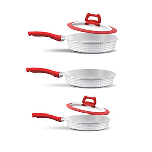 Cookware Kit Kitchen Set Pans 5 Pieces. Non Stick. Tempered Glass Lids. Induction, Vitroceramic and Gas.