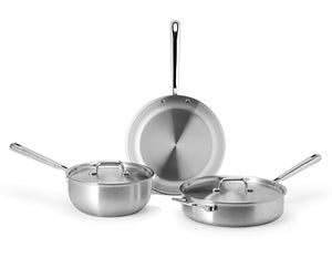 Misen Stainless Steel Pots and Pans Set - Stainless Steel Cookware Set - 5 Piece Starter Kitchen Cookware Sets