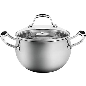 SensaitiN Home Stainless Steel Sauce Pan/Casserole Pot for All Stovetops - Silver Padro SAUCE PAN Saucepans Stainless steel pots Cooking pot Sauce pan Pots Stainless steel cookware Ceramic cookware