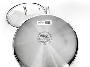 Viking 3 Ply Stainless Steel With Aluminum Core 5.25 Quart Saute Pan WIth Lid