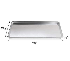New Star Foodservice 36756 Commercial-Grade 16-Gauge Aluminum Sheet Pan/Bun Pan, 18" L x 26" W x 1" H (Full Size) Pack of 12 | Measure Oven (Recommended)