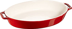 Staub Ceramic Oval Platter 37 cm, Cherry