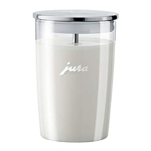 Jura E8 Automatic Coffee Machine (Piano Black) Bundle with Glass Milk Container (2 Items)