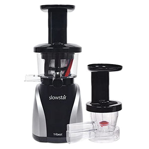 Tribest Slowstar SW-2020 Vertical Masticating Cold Press Juicer & Juice Extractor with Mincer, Silver