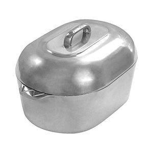 Cajun Cookware Aluminum Roaster Pan with Lid - 15-inch Roasting Pot - Easy to Clean Oval Cookware