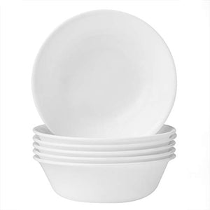 Corelle Cereal Bowl Set for 6 | 18 Ounce Reusable Soup Bowls in Winter Frost White | Triple Layer Strong Glass is Eco-Friendly and Highly Chip and Crack Resistant | Dishwasher and Microwave Safe