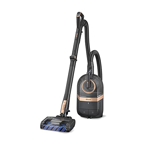 Shark CZ2001 Vertex Canister Vacuum, Bagless, Corded, with Self-Cleaning Brushroll & DuoClean PowerFins, HEPA Anti-Allergen Filter, MultiFLEX Technology, 2 Attachments & LED Headlights, Black & Copper