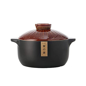 LZQBD Pots,Soup Pot Cooking Pot Ceramics Saucepan Multipurpose Use for Home Kitchen or Restaurant for Soup, Stew, Sauce, Pasta,Brown,1.6L