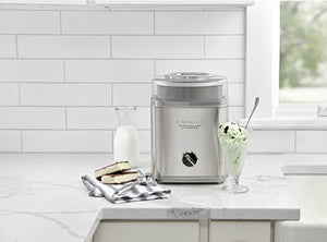 Ice Cream Maker by Cuisinart, Ice Cream and Frozen Yogurt Machine, 2-Qt. Double-Insulated Freezer Bowl, Silver, ICE30BC