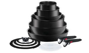 Tefal L6509042 Ingenio Expertise Non-Stick Induction Cookware Set, 13 Pieces, Black, Dark Grey