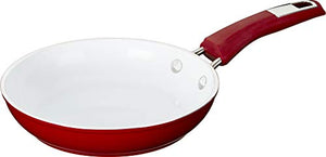 Bialetti Aeternum Ceramic Nonstick Cookware Set, 10 Piece, Red/White