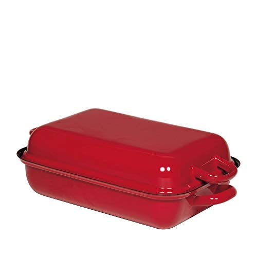 Riess  Classic-Colour Rectangular Baking Dish With Lid, Diameter-32 Cm Red