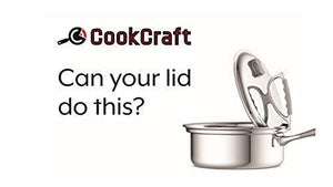 CookCraft | Stainless Steel 3-Ply Bonded Cookware, Sauce Pan 3-Quart, Silver Clad Aluminum Core With Vented Latch Lid