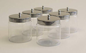 Grafco Glass Storage Jars with Aluminum Lids, 5x5", 3462 (Pack of 6)