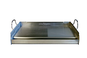 Little Griddle GQ230 100% Stainless Steel Professional Quality Griddle with Cross Bracing, 25" (Full Size) & Jim Beam JB0181 9" Burger Cover and Cheese Melting Dome, Silver