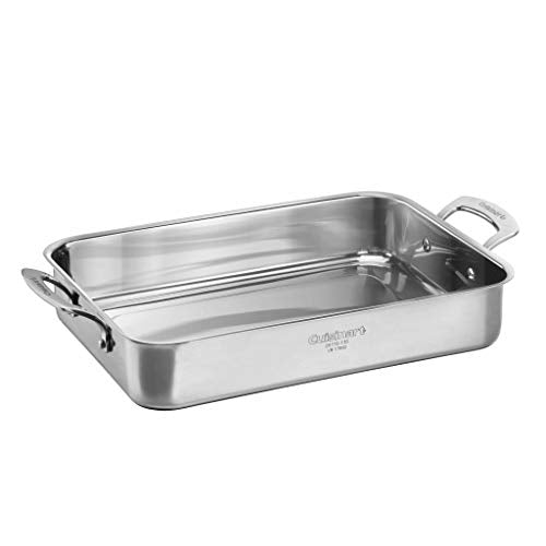 CUISINART 95119-135 Forever Stainless Collection Multi-Use Roasting Pan, 13.5 Inch, Stainless Steel