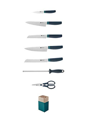 ZWILLING Now S Knife Block Set, 8-pc, Blueberry Blue