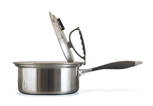 CookCraft | Stainless Steel 3-Ply Bonded Cookware, Sauce Pan 3-Quart, Silver Clad Aluminum Core With Vented Latch Lid