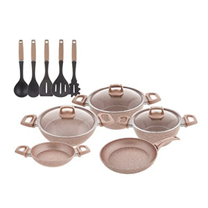 YFQHDD 13Pcs/ Set Cookware Set Kitchenware Saucepan Cooking Pot and Pan Set Non- Stıck Granite Stainless Steel Kitchen Tools