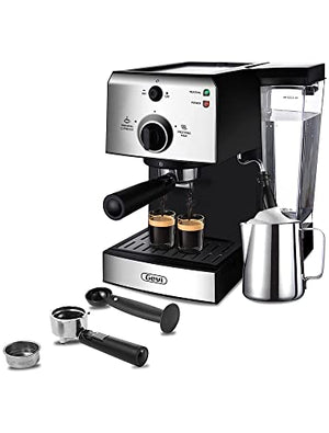 Gevi Espresso Machines 15 Bar Fast Heating Cappuccino Coffee Maker with Foaming Milk Frother Wand for Espresso, Latte Machiato, 1.25L Removable Water Tank, Double Temperature Control System, 1350W