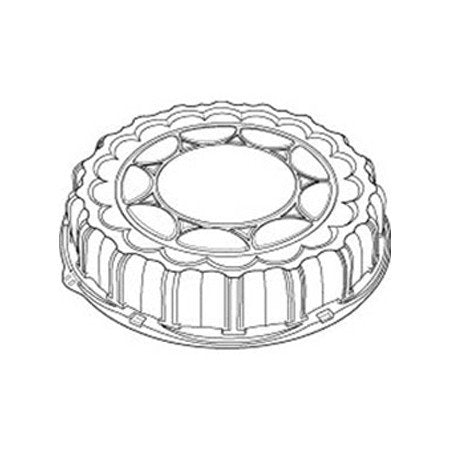16" Round Clear Plastic Caterware Dome Lid for Catering Trays - 50 per case