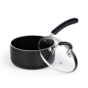 Cook N Home 8-Piece Nonstick Heavy Gauge Cookware Set, Black