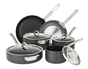 Viking Culinary Hard Anodized Nonstick Cookware Set, 10 Piece, Gray