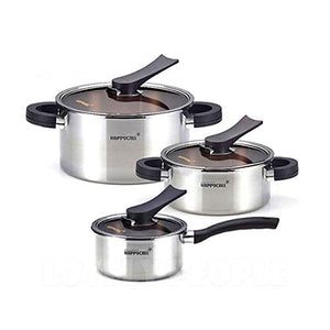 Happycall 3-ply Stainless Cookware 6pcs Kitchen Pot Set Sockpot