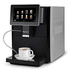 Hipresso Super-automatic Espresso Coffee Machine with Large 7 Inches HD TFT Display for Brewing Americano,Cappuccino, Latte, Macchiato,Flat White, Espresso Drinks