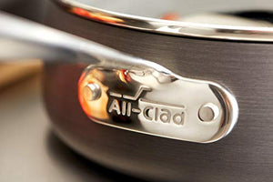 All-Clad Aluminum 12-inch Nonstick Frying Pan, Medium Grey & All-Clad Non Stick Sauce Pan, 2.37L Black