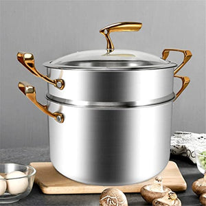 YFQHDD Cookware Set Soup Pot Milk Pot Frying Pan Steamer Pot Double Boilers Cooking Pot Set Kitchen Non-Stick Pan Saucepan
